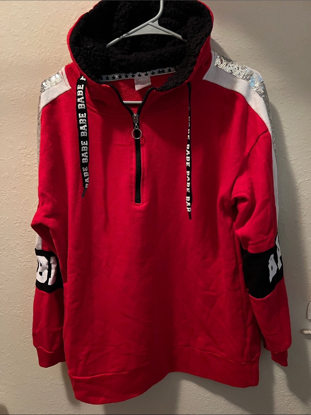2 Half-Zip Hoodie Sweaters w/  Sherpa-Lined Hood